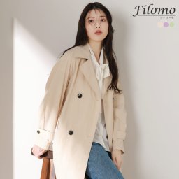 トレンチコート ロング レディース ゆったり アウター 春 秋 きれい色 コート 膝丈 ブランド Filomo 大きいサイズ ベージュ レトロピンク ミント 軽量 薄手 ライトアウター スプリングコート 卒業式 通勤 ギフト プレゼント (08000278r) バレンタイン 成人祝い