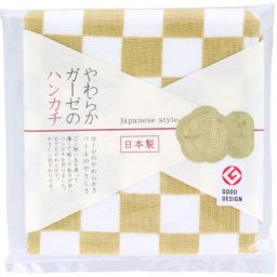 ジャパニーズスタイル 小紋 やわらかガーゼのハンカチ いちまつ 約30×30cm JS-4138 1枚入 誕生日 女性 男性 女友達 男友達 プチギフト ※送料無料(ポスト投函)