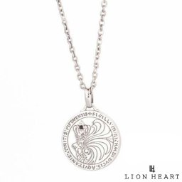 ライオンハート ハウル コイン ネックレス アズキチェーン シルバー925 ブラックジルコニア メンズ ブランド LION HEART