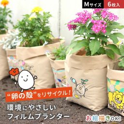 teine home フィルムプランター たまはな Mサイズ 6枚セット[プランター おしゃれ 屋外 ガーデニング かわいい 軽量 菜園プランター 野菜 栽培 袋型プランター 園芸 ベランダ 室内 観葉 植物 目隠し プランターカバー 多肉植物]