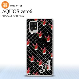 SHG04 SHG04 ZERO6 AQUOS zero6 スマホケース ソフトケース 花柄 バラ 編み 黒 +アルファベット メンズ レディース nk-zero6-tp267i