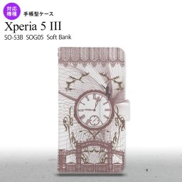SO-53B SOG05 Xperia5 手帳型スマホケース カバー 時計 妖精 シック オススメ 人気 おしゃれ スマート シンプル  nk-004s-xp53-dr1254