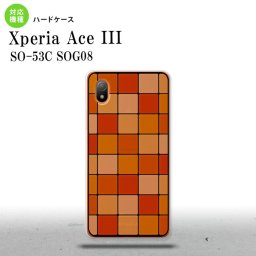 SO-53C SOG08 ワイモバイル Xperia Ace III 背面ケース カバー ステンドグラス風 おしゃれ スクエア オレンジ ステンドグラス風 かわいい おしゃれ  nk-so53c-sg06
