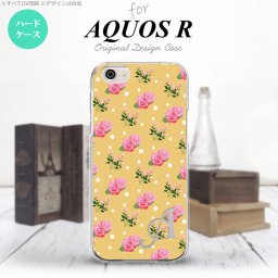 【SH03J】【スマホケース/スマホカバー】【アクオス R】SH03J スマホケース AQUOS R ケース アクオス R イニシャル 花柄・バラ 黄(B) nk-sh03j-243ini【メール便送料無料】