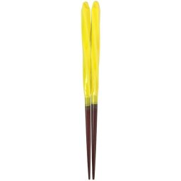 お箸 あめ玉ネジリ 黄色 18cm イエロー かんざし 天然木 子供箸 キッズ箸 日本製 アオバ ポイント消化