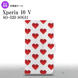 Xperia10V Xperia10V 手帳型スマホケース カバー ハート 赤 2023年 7月発売 nk-004s-xp105-dr017