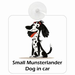 Small Munsterlander スモールミュンスターレンダー DOG IN CAR 吸盤 収れん火災防止タイプ 車内用 アメリカン カートゥーン スタイル アニメ風 ドッグオンボード 安全対策 あおり運転 セーフティサイン 窓ガラス カーサイン 車 犬 かっこいい おしゃれ