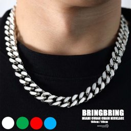 マイアミキューバンネックレス 喜平チェーン メンズ シルバーsilver HIPHOP アクセサリー カラフル ストリート ダンサー ラッパー 父の日 男性
