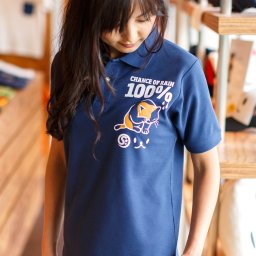 猫 ねこ おもしろ かわいい ポロシャツ RAIN 100% ( インディゴ ) | ネコ 猫柄 猫雑貨 | メンズ レディース 半袖 | おしゃれ ペアルック プレゼント | 大きいサイズ 【メール便】 SCOPY / スコーピー