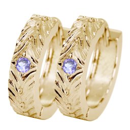 フープピアス 18k 小さめ イエローゴールド ピンクゴールド ピアス レディース タンザナイト 18金 中折れ式
