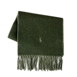 ラルフローレン Ralph Lauren ポロラルフローレン Polo Ralph Lauren マフラー ストール リバーシブル 同色刺繍ロゴ PC0455 307 メンズ レディース カーキグリーン ウール