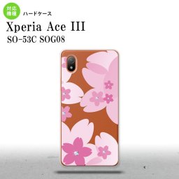 SO-53C SOG08 ワイモバイル Xperia Ace III スマホケース 背面ケース ハードケース 花柄 サクラ B クリア ピンク 2022年 6月発売 nk-so53c-057