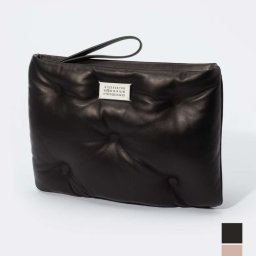 メゾン マルジェラ MAISON MARGIELA S56WF0095 P4300 クラッチバッグ レディース バッグ グラム スラム レザー ポーチ お出掛け ハンドバッグ 旅行 ブランド おしゃれ プレゼント ギフト 贈り物 シンプル 誕生日 記念 お祝い GLAM SLAM CLUTCH ミスティローズ ブラック