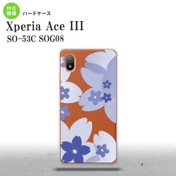 SO-53C SOG08 ワイモバイル Xperia Ace III スマホケース 背面ケース ハードケース 花柄 サクラ B 青 2022年 6月発売 nk-so53c-059