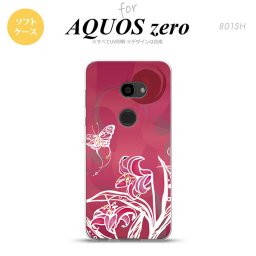 AQUOS zero アクオス ゼロ 801SH スマホケース カバー ソフトケース 蝶と花 ピンク nk-801sh-tp1542[スマホ,スマホケース,スマホカバー,ケース,カバー,ジャケット]