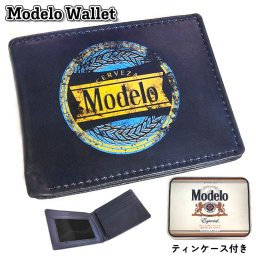 財布 Modelo 二つ折り 小物入れ ティンケース おしゃれ ビール ロゴ 缶 可愛い モデロ ウォレット カードケース コンパクト ネイビー かっこいい メンズ ギフト プレゼント
