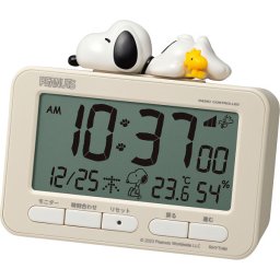 リズム アラームデジタル スヌーピー ベージュ ／置き時計 置き時計・掛け時計 インテリア 住まい・家具 敬老の日 プレゼント ギフト お彼岸 お供え 秋 2026 送料無料 ギフト プレゼント プチギフト 内祝い 快気祝い 出産祝い 結婚祝い 引出物 新築祝い お返し