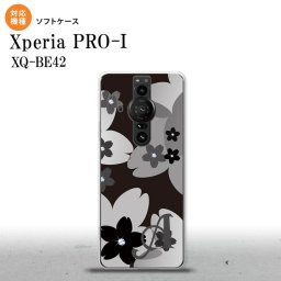 Xperia PRO I Xperia PRO-I スマホケース 背面ケースソフトケース 花柄 サクラ C 黒 +アルファベット 背面カバー android nk-xproi-tp061i