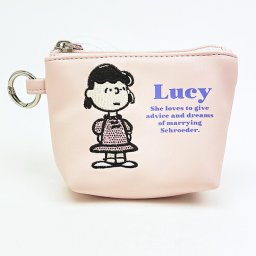 スヌーピー ルーシー ミニ船形ポーチ アップリケ SNOOPY