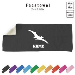 プテラノドン1   名入れフェイスタオル 名入れ タオル スポーツタオル フェイスタオル  お揃い 複数買い ふんわり厚手   恐竜　化石　肉食　草食　雑食　海　陸