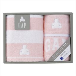 baby GAP ボーダーベア フェイスタオル1P･タオルハンカチ1P･スタイ1P ピンク 54-5039200 内祝 内祝い お祝 御祝 記念品 出産内祝い プレゼント 快気祝い 粗供養 引出物