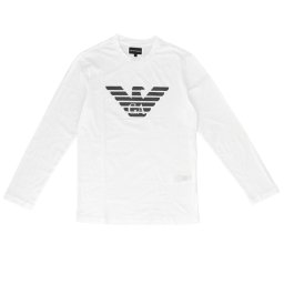 エンポリオアルマーニ EMPORIO ARMANI メンズ ロングスリーブ Tシャツ 長袖カットソー ロンT トップス 8N1TN8 1JPZZ 0147 ホワイト