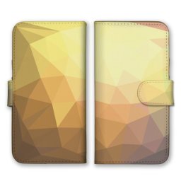 ＼全機種対応／ スマホケース 手帳型 スマホカバー 手帳タイプ スマートフォン ケース カバー モザイク調 抽象的 立体的 イエロー かわいい おしゃれ かっこいい カードホルダー付き カード収納 合皮 合成レザー