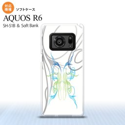 SH-51B AQUOS R6 AQUOS R6 スマホケース ソフトケース ピンスト 白 ブルー グリーン メンズ レディース nk-r6-tp1245