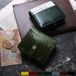 クロコダイル 二つ折り 財布 メンズ シャイニング 加工 ベルト付き マチ付き小銭入れ カード入れ 多い 多機能 折り財布 コンパクト財布 コンパクト ミニ財布 二つ折り アウトポケット付き 父の日 ちちの日 実用的 ギフト プレゼント (06001819-mens-1r) クリスマス 春財布 敬老 定年退職 バレンタイン 成人祝い