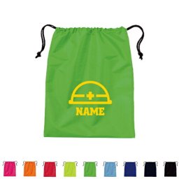 鳶職1 巾着バッグ 名入れシューズバッグ 靴入れ 上履き入れ 巾着袋 部活 習い事 体操着入れ 職業別 ピクトグラム 大工　番匠　左官　木工　ヘルメット