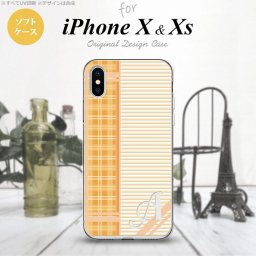 【iPhoneX】【スマホケース/スマホカバー】【アイフォンX】iPhoneX スマホケース ケース アイフォンX イニシャル チェック・ボーダー オレンジ nk-ipx-tp1602ini【メール便送料無料】