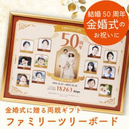 金婚式 結婚記念日 50周年 両親 祖父母 記念品 ギフト / 金婚式・結婚記念日50周年の贈り物！家系図／「桜花（おうか）」＜実用新案登録済＞ 