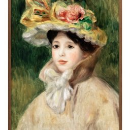 オーギュスト ルノワール Woman with Capeline A3 サイズ ポスター アート おしゃれ 絵画 インテリア 北欧 イラスト マット紙 艶消し アートパネル 額 フレーム デザイン 壁掛け ギフト 新築祝い ディスプレイ 引越し祝い　新生活　空間デザイン 