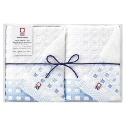 【ギフト対応無料】今治 蒼海 フェイスタオル2P (J-4315) ※送料無料(北海道・沖縄は除く)