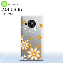SH-52C AQUOS R7 スマホケース 背面ケース ハードケース 花柄 ガーベラ オレンジ 2022年 7月発売 nk-r7-801