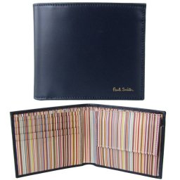 ポールスミス Paul Smith 財布 二つ折り財布 メンズ ネイビー マルチカラー ATXC 4833 W761 47 Made in ITALY 【スペシャルラッピング660円(別売り)】 誕生日 お中元 結婚祝い 結婚式 彼氏 息子 夫 男性 財布 バレンタイン 高級 ホワイトデー 父の日 母の日 即日発送