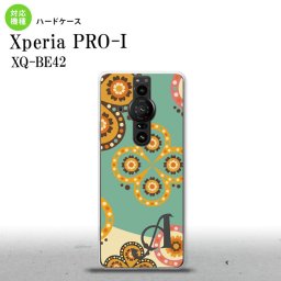 XperiaPRO-I Xperia PRO-I スマホケース 背面ケース ハードケース エスニック 花柄 緑 ベージュ +アルファベット 背面カバー android nk-xproi-1581i
