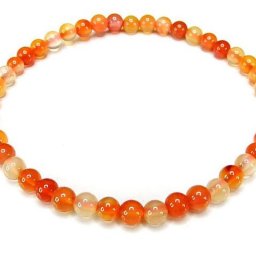 綺麗半透明オレンジ系カルセドニー小玉約4mm天然石ブレスレット