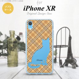iPhoneXR iPhone XR スマホケース ソフトケース 猫 チェック A 茶 メンズ レディース nk-ipxr-tp955
