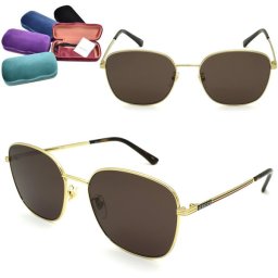 グッチ サングラス GUCCI GG0837SK-002 サングラス アジアンフィット メンズ レディース ユニセックス ゴールド ブラウン