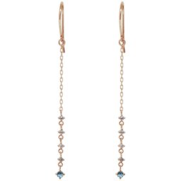 レディース ブルートパーズピアス ロング フックピアス シンプル 18金 プレゼント 母の日 2024