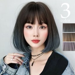 ウィッグ フルウィッグ 自然 セミロング グラデーション ショート 大人 ナチュラルスィート ウイッグ つけ毛 エクステ コスプレ ウィッグ ファッション 普段使い ゆるふわ ミディアム レディース 黒髪 ライブ ハロウィン かわいい 女性 カール D-3103 エアリー[ネット付き]