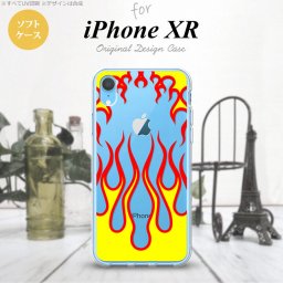 iPhoneXR iPhone XR スマホケース ソフトケース ファイヤー 炎 クリア 黄 メンズ レディース nk-ipxr-tp1311