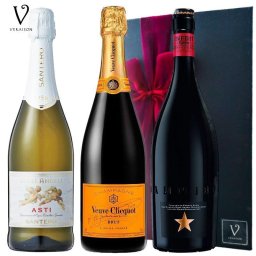 夏ギフト お中元 ビール ギフト ビール ワイン ギフト 3本セット【スペインビール/ イネディット】【正規品 ヴーヴ クリコ ポンサルダン ブリュット イエロー ラベル ( 泡 白 ) シャンパン】【天使のアスティ 甘口 スパークリング ワイン 白 サンテロ】シャンパン セット
