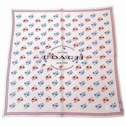 コーチ スカーフ COACH アウトレット ボードウォーク フラワー 花柄 ロゴ フローラル プリント シルク バンダナ スカーフ CU357 QUX