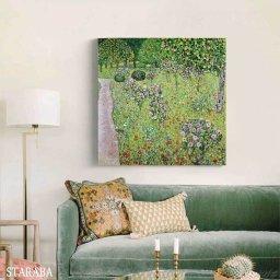 グスタフ クリムト Orchard With Roses 名画 絵画インテリア 人気 50cm×50cm 装飾 ホテル カフェ リビング ファブリック オシャレ インテリア アートパネル プレゼント 送料無料