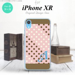 iPhoneXR iPhone XR スマホケース ハードケース ドット 水玉 C 薄ピンク 茶 +アルファベット メンズ レディース nk-ipxr-1642i