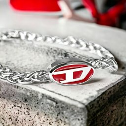 ディーゼル ブレスレット メンズ レディース ブランド ステンレススチール DX1445040 シルバー レッド アクセサリー プレゼント 実用的