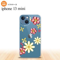 iPhone13mini iPhone13 mini ケース ソフトケース 花柄 ミックス E クリア iPhone ミニ 5.4インチ  おしゃれ かわいい メンズ レディース キッズ デザインたくさん nk-i13m-tp306