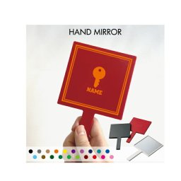 「防犯業界2」名入れ手鏡 コンパクトミラー メイク道具 携帯ミラー ハンドミラー スクエア シンプル 可愛い コスメ 美容 ミラー 鏡 JKグッズ 卒業記念品 お揃い 思い出 名入れグッズ 角型 安全　防犯　セキュリティ